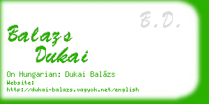 balazs dukai business card